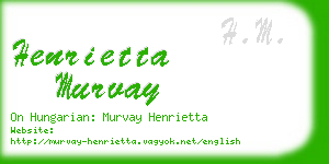 henrietta murvay business card